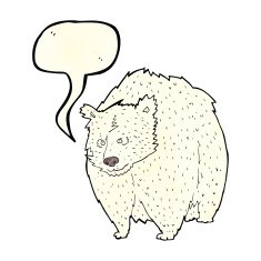 huge polar bear cartoon with speech bubble N2