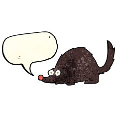 cartoon happy dog with speech bubble N29