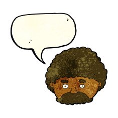 cartoon man with mustache speech bubble N31