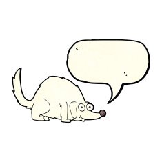 cartoon happy dog with speech bubble N30