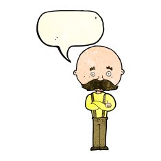 cartoon grandfather with speech bubble N4