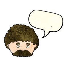 cartoon man with mustache speech bubble N33