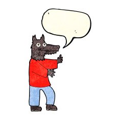 cartoon funny werewolf with speech bubble N4