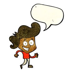 cartoon grinning man with speech bubble N31