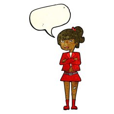 cartoon cool girl with speech bubble N11