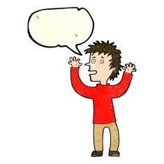 cartoon excited boy with speech bubble N56