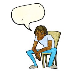 cartoon dejected man with speech bubble N2