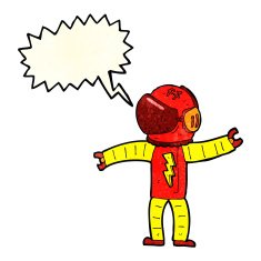 cartoon astronaut with speech bubble N47
