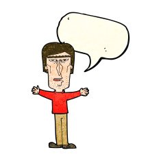 cartoon angry man with speech bubble N33