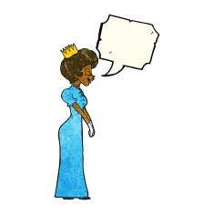 cartoon princess with speech bubble N13