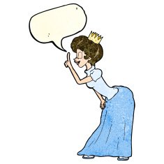 cartoon princess with speech bubble N14
