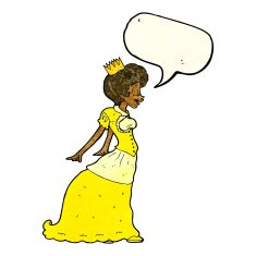 cartoon princess with speech bubble N15