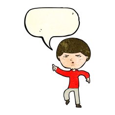 cartoon annoyed man with speech bubble N32