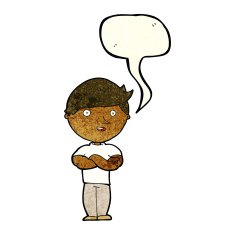cartoon happy man with speech bubble N181