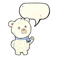 cartoon cute polar bear with speech bubble N26