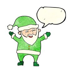 cartoon santa claus with speech bubble N78