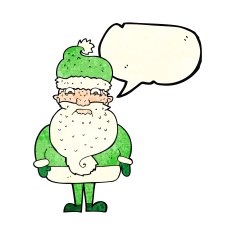 cartoon grumpy santa claus with speech bubble N3