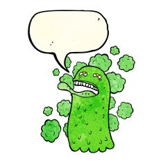 cartoon funny ghost with speech bubble N6