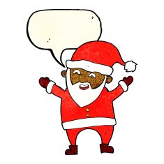 cartoon santa claus with speech bubble N79