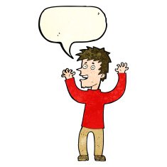 cartoon excited man with speech bubble N25