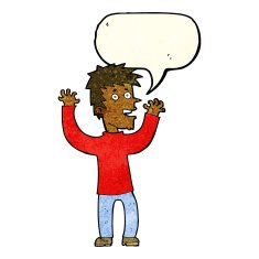 cartoon excited man with speech bubble N26