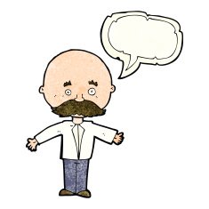 cartoon man with mustache speech bubble N34