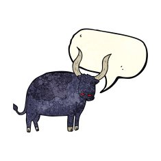 cartoon ox with speech bubble