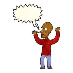 cartoon mean man with speech bubble N8