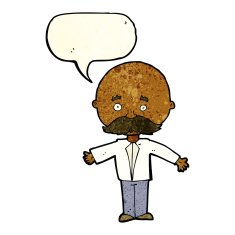 cartoon man with mustache speech bubble N35