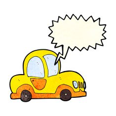 cartoon car with speech bubble N15