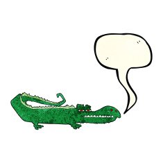 cartoon crocodile with speech bubble N10