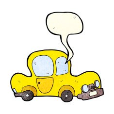 cartoon car with speech bubble N16
