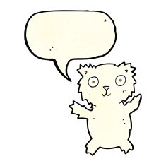 cartoon polar bear with speech bubble N28