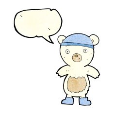 cartoon cute polar bear with speech bubble N27