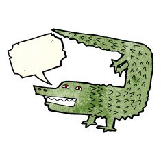 cartoon crocodile with speech bubble N13