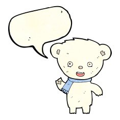 cartoon cute polar bear with speech bubble N28