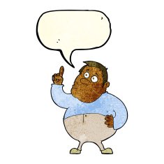 cartoon man asking question with speech bubble N19