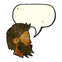 cartoon man with beard speech bubble N3
