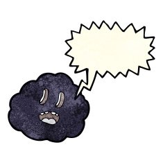 cartoon spooky cloud with speech bubble N4