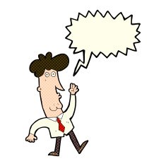 cartoon office man with speech bubble N5