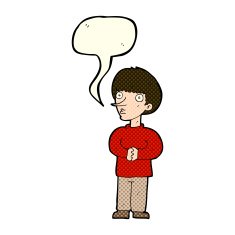 cartoon nervous man with speech bubble N55