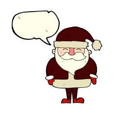 cartoon santa claus with speech bubble N81