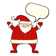 cartoon santa claus with speech bubble N82