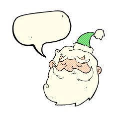 cartoon santa claus face with speech bubble N5