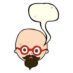 cartoon shocked man with beard speech bubble N9