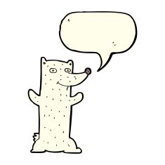 cartoon polar bear with speech bubble N29