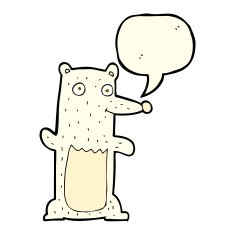 cartoon polar bear with speech bubble N30