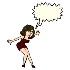 cartoon female spy with speech bubble N10