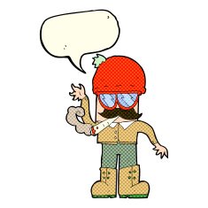 cartoon man smoking pot with speech bubble N4