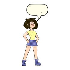 cartoon capable woman with speech bubble N5